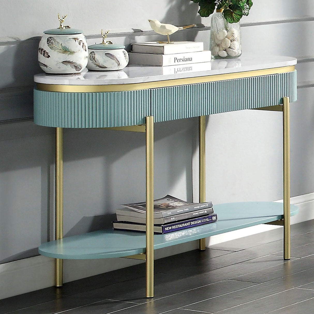 Koblenz Light Teal Sofa Table by Furniture of America at Eve Furniture