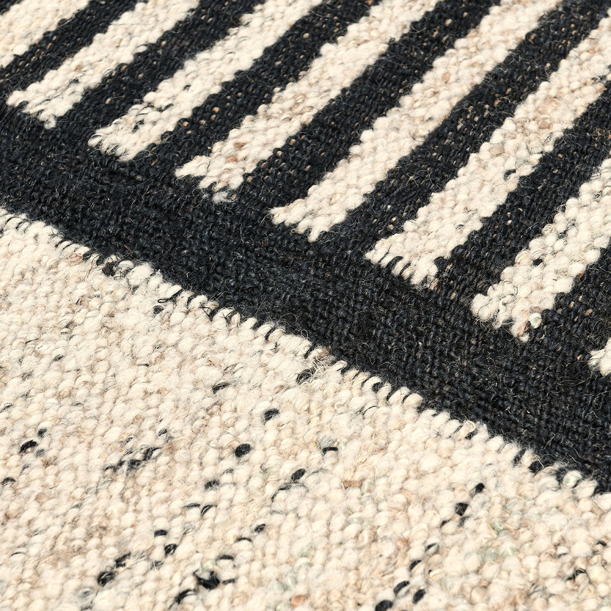 Kofu Stripe Natural/Black Rug by Classic Home at Eve Furniture