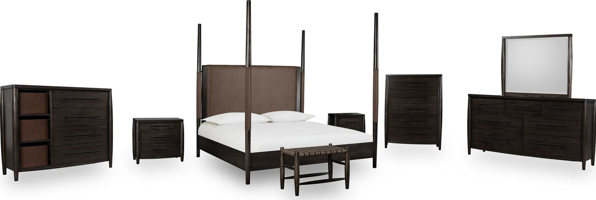 Koko Minx King Upholstered Poster Bed by Modus Furniture at Eve Furniture