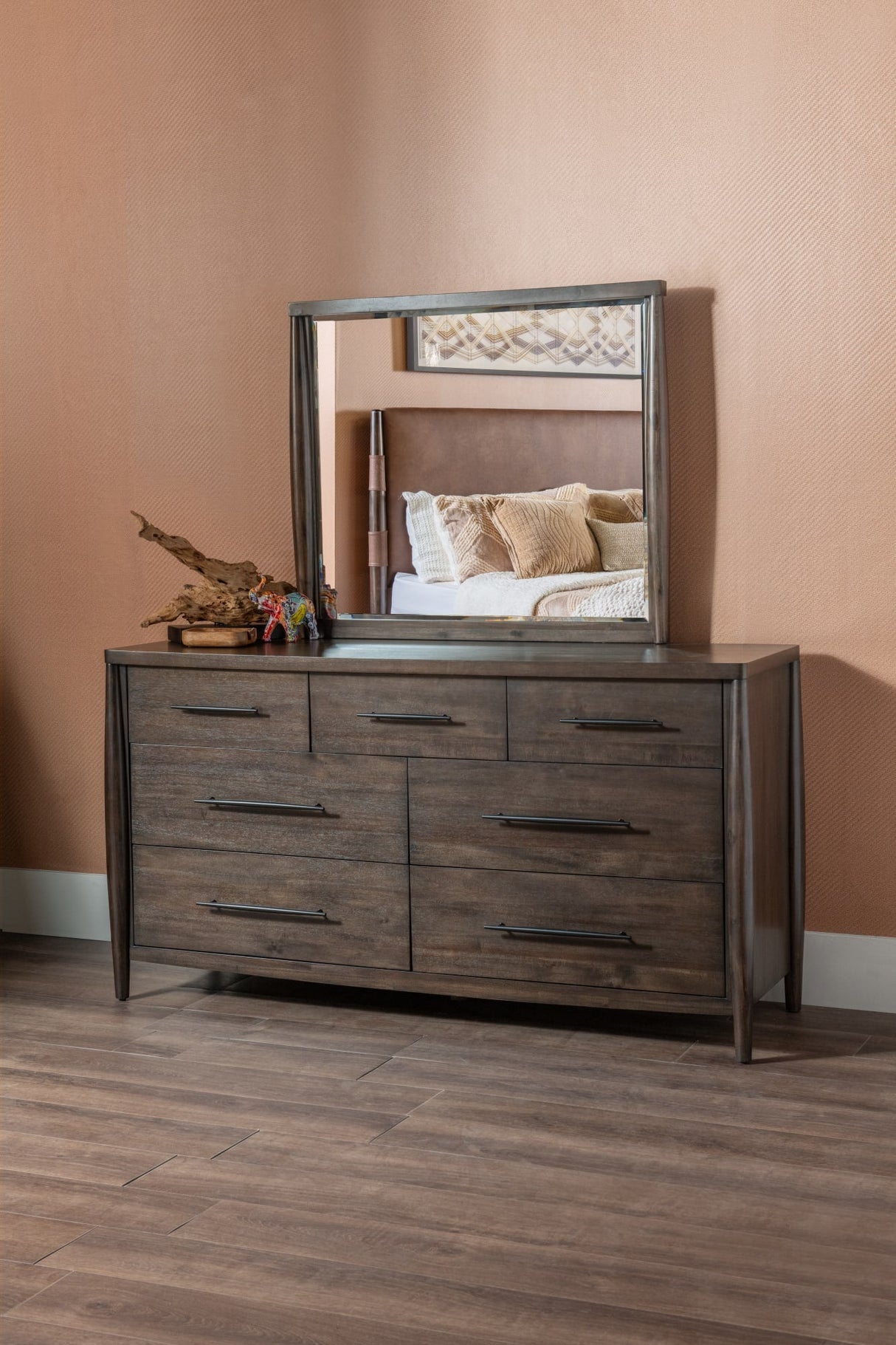 Koko Minx Seven Drawer Acacia Wood Dresser by Modus Furniture at Eve Furniture