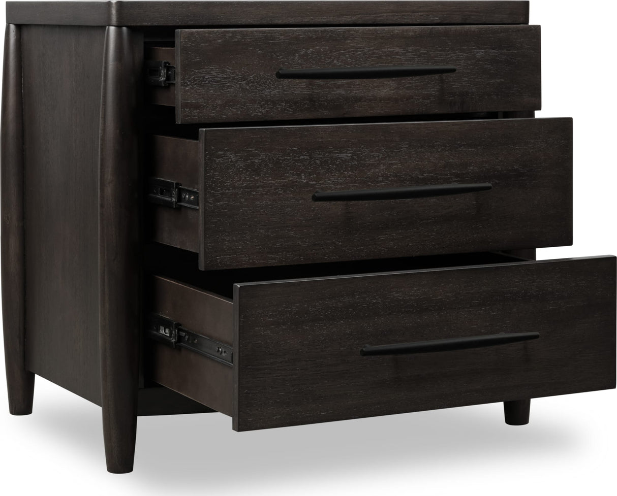 Koko Minx Three Drawer Nightstand with Cord Management by Modus Furniture at Eve Furniture