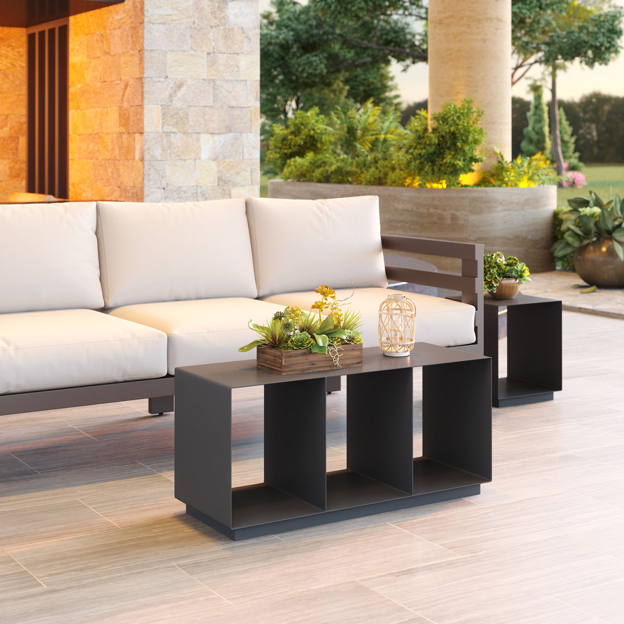 Kokos Charcoal Outdoor Coffee Table by Zuomod at Eve Furniture