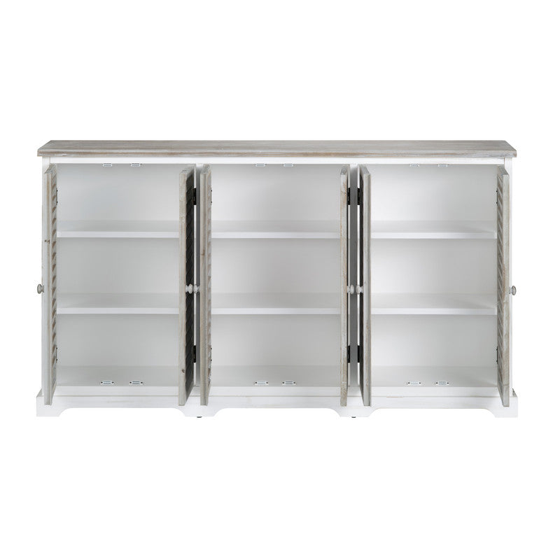 Kona Beach White/Brown Six-Door Sideboard by Crestview at Eve Furniture