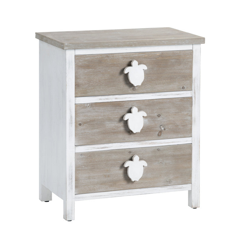 Kona Beach White/Brown Three-Drawer Chest by Crestview at Eve Furniture