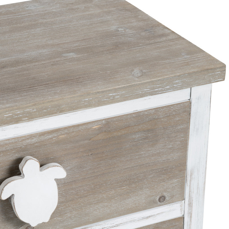 Kona Beach White/Brown Three-Drawer Chest by Crestview at Eve Furniture