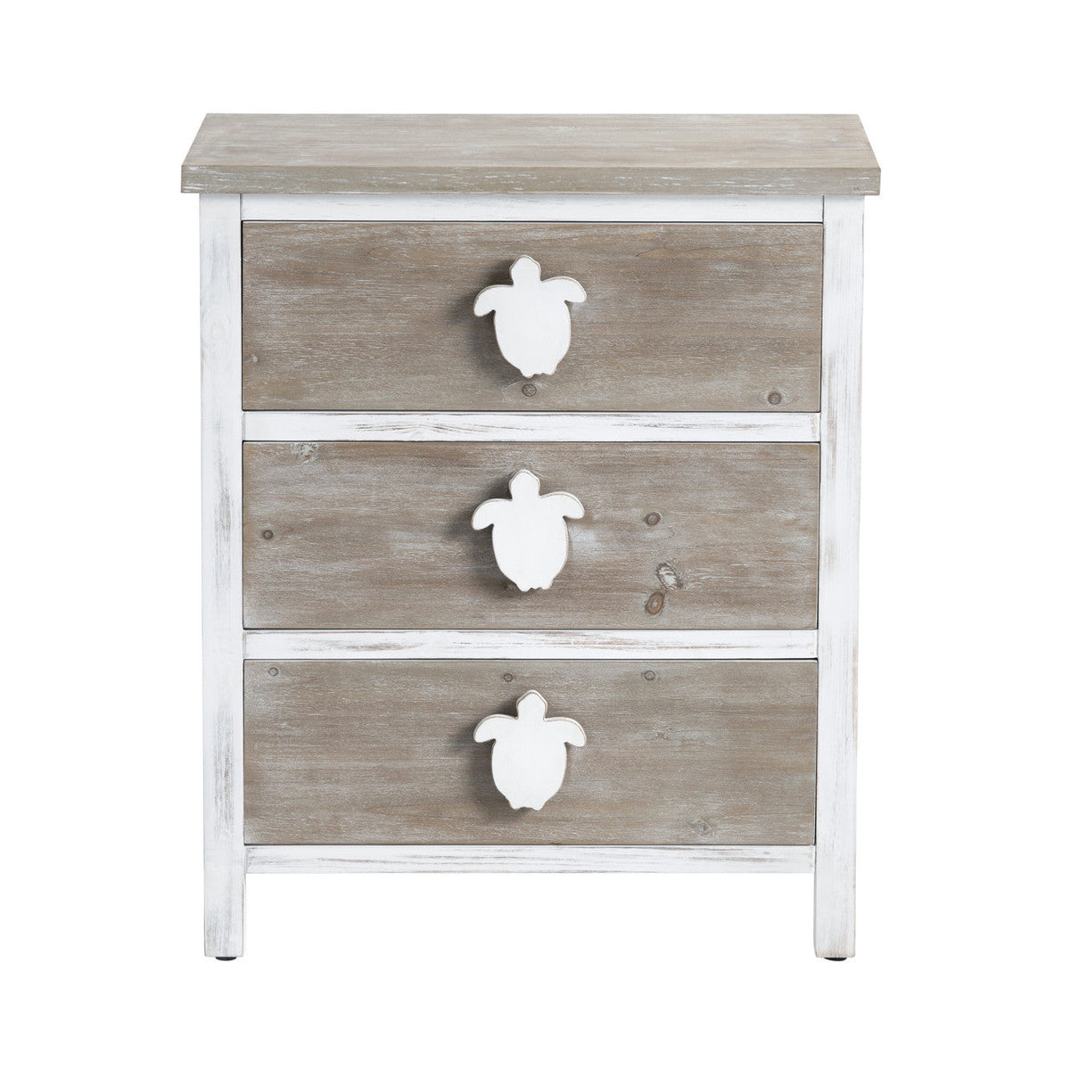 Kona Beach White/Brown Three-Drawer Chest by Crestview at Eve Furniture