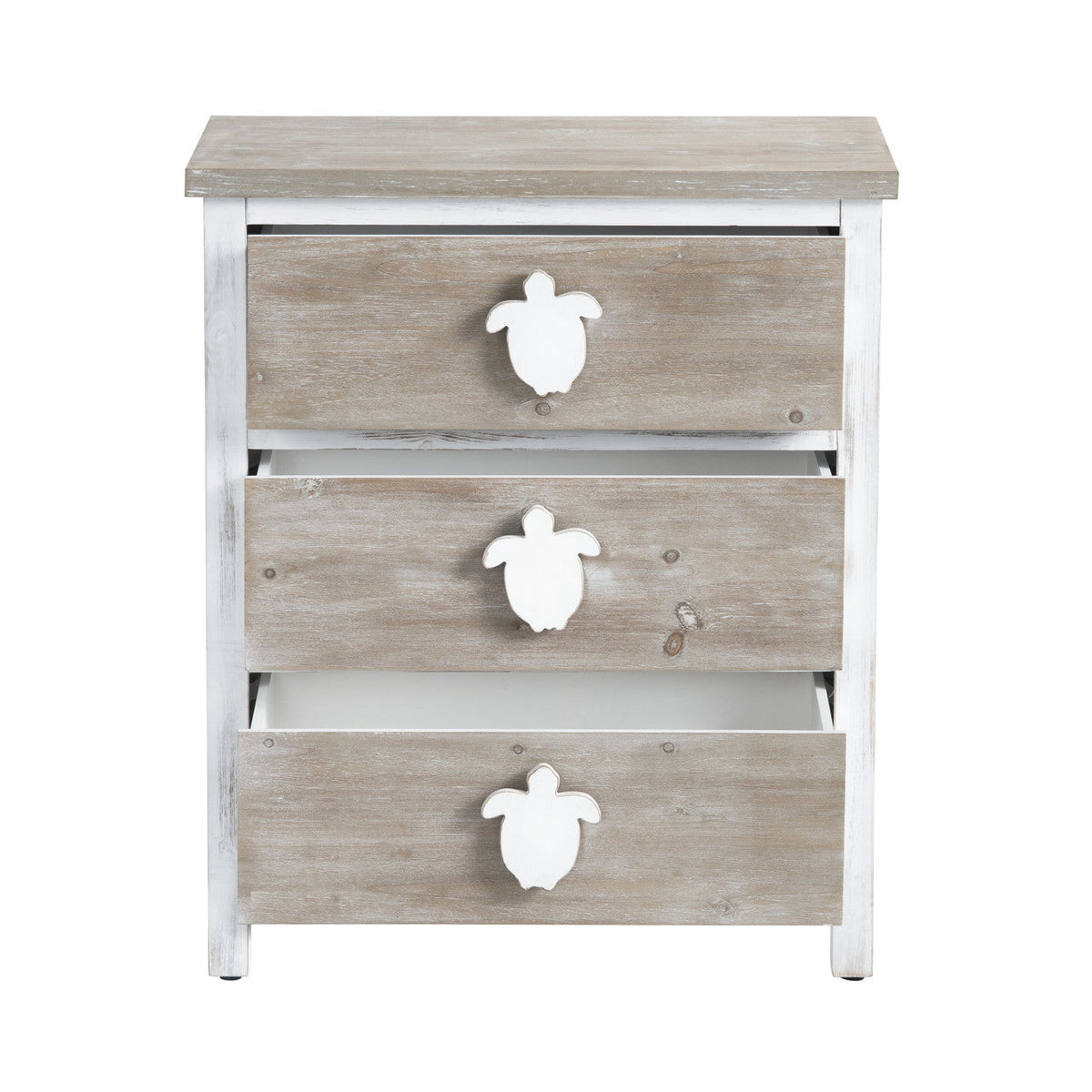 Kona Beach White/Brown Three-Drawer Chest by Crestview at Eve Furniture
