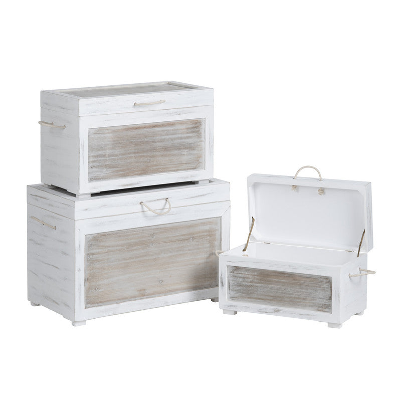 Kona Beach White/Tan 3-Piece Trunks by Crestview at Eve Furniture