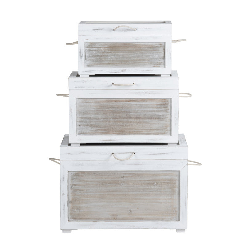 Kona Beach White/Tan 3-Piece Trunks by Crestview at Eve Furniture