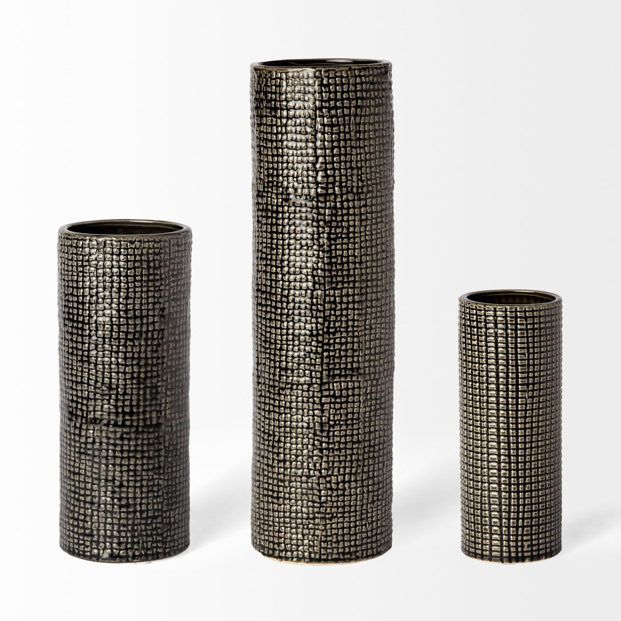 Kona II Medium Black/Gold Ceramic Vase by Mercana at Eve Furniture