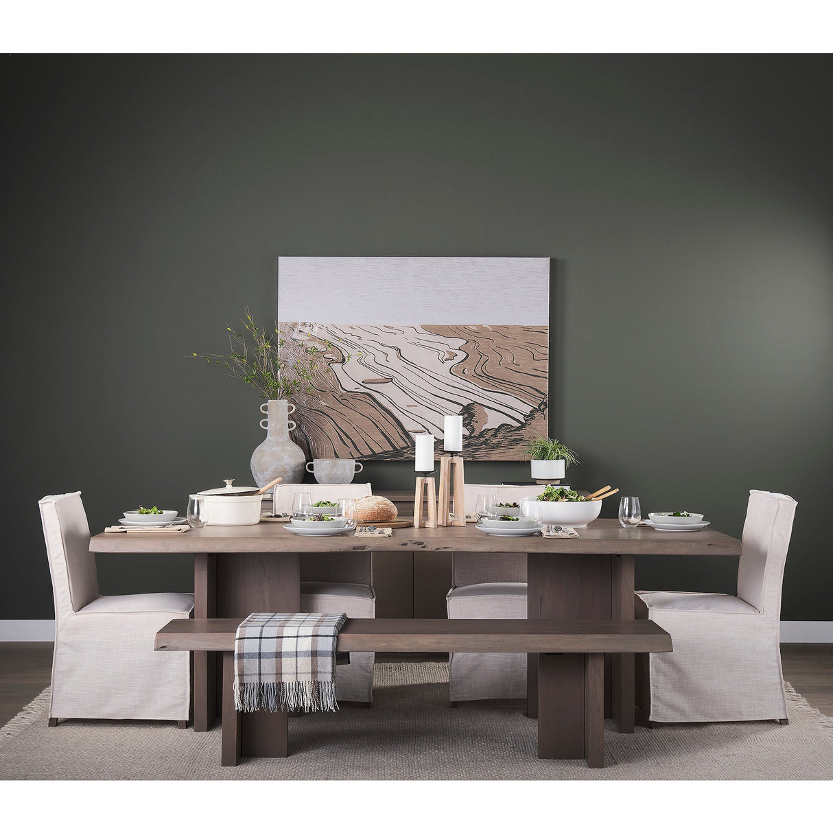 Konstantin Medium Brown Wood W/ Live Edge Rectangular Dining Table by Mercana at Eve Furniture