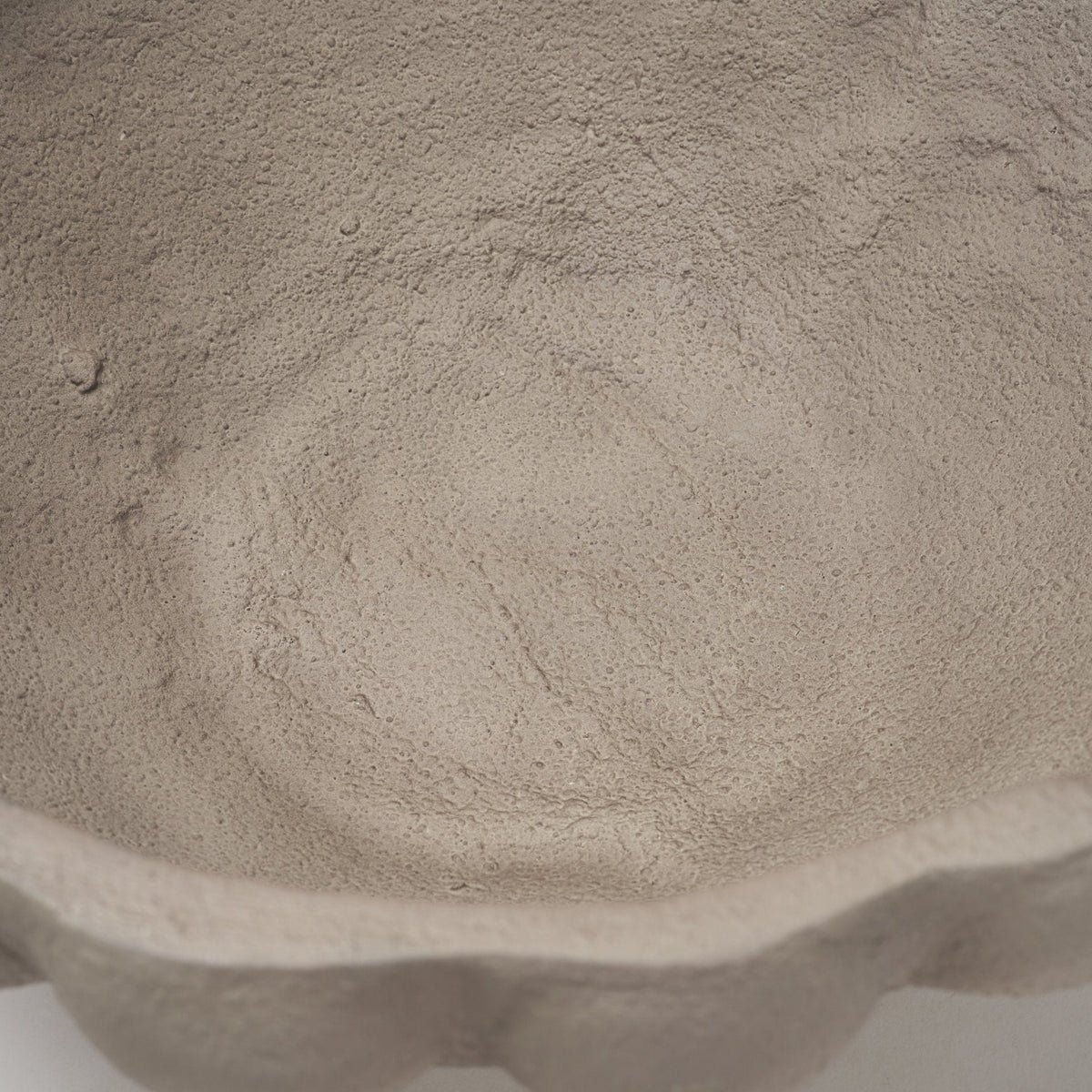 Konya Large Earthen Gray-Brown Dotted Paper Mache Centerpiece Bowl by Mercana at Eve Furniture