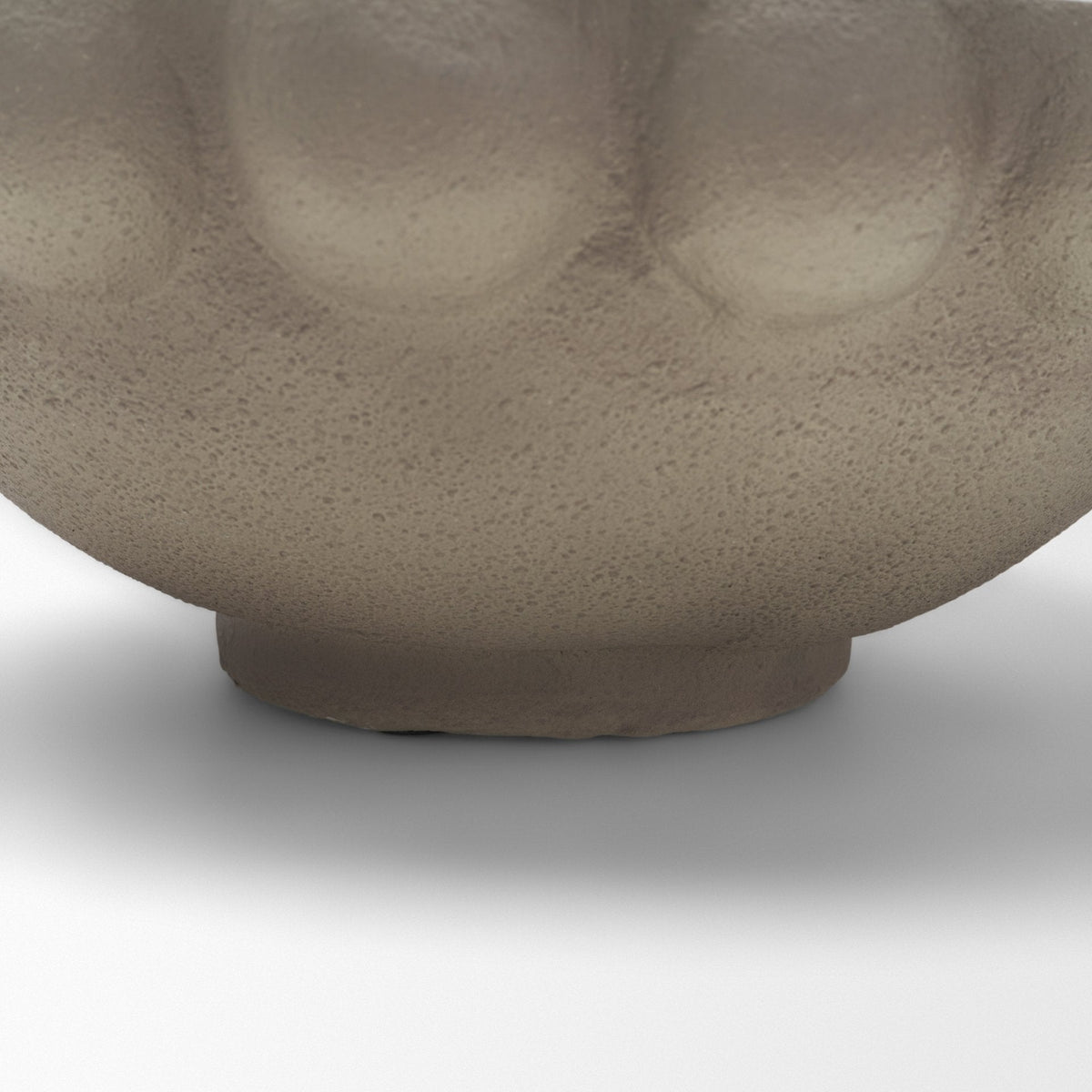 Konya Large Earthen Gray-Brown Dotted Paper Mache Centerpiece Bowl by Mercana at Eve Furniture