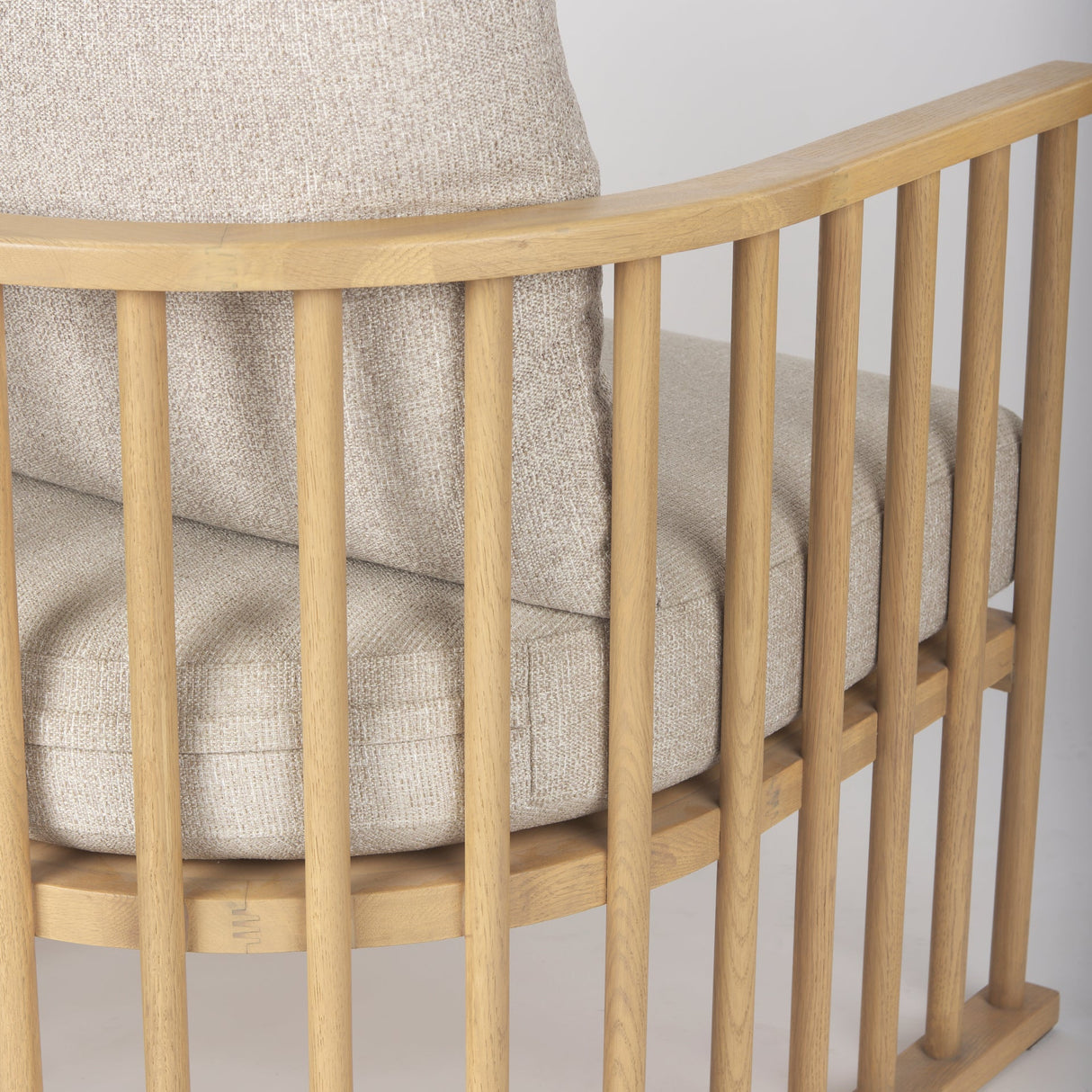 Kopari Beige Fabric W/Light Brown Wood Accent Chair by Mercana at Eve Furniture