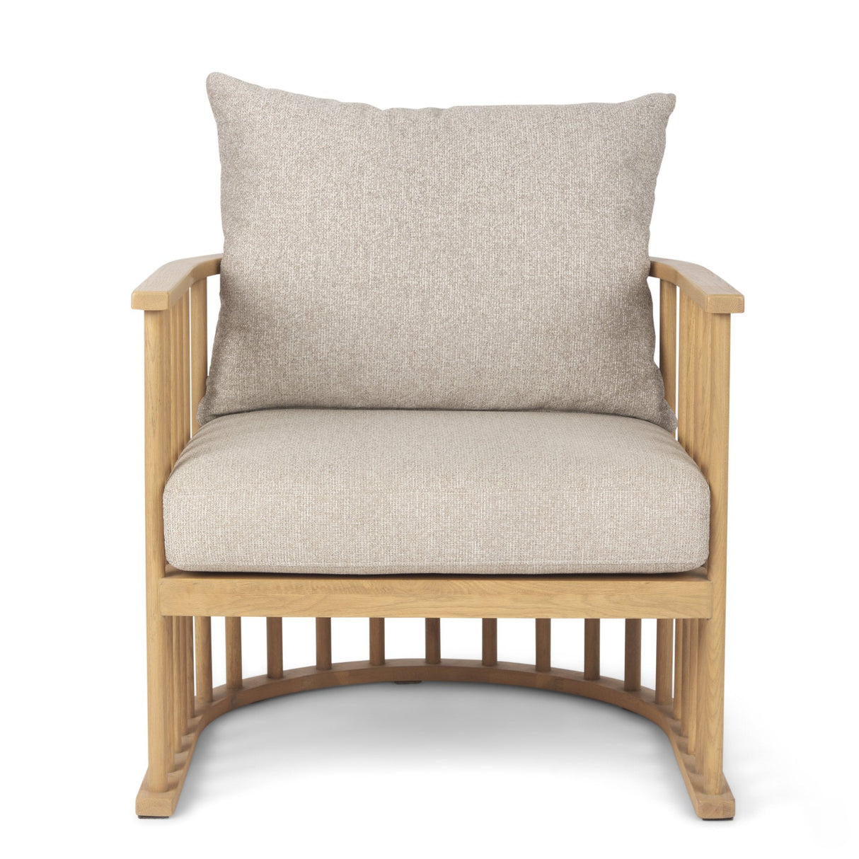 Kopari Beige Fabric W/Light Brown Wood Accent Chair by Mercana at Eve Furniture