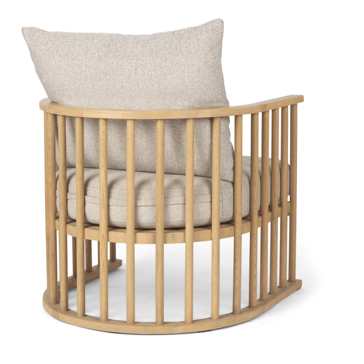 Kopari Beige Fabric W/Light Brown Wood Accent Chair by Mercana at Eve Furniture
