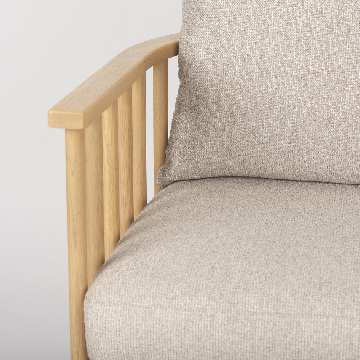 Kopari Beige Fabric W/Light Brown Wood Accent Chair by Mercana at Eve Furniture