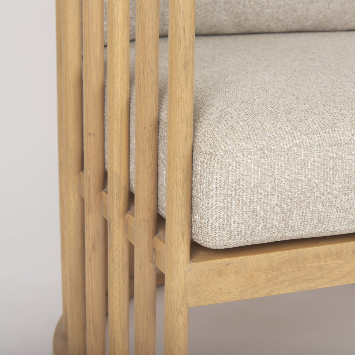 Kopari Beige Fabric W/Light Brown Wood Accent Chair by Mercana at Eve Furniture