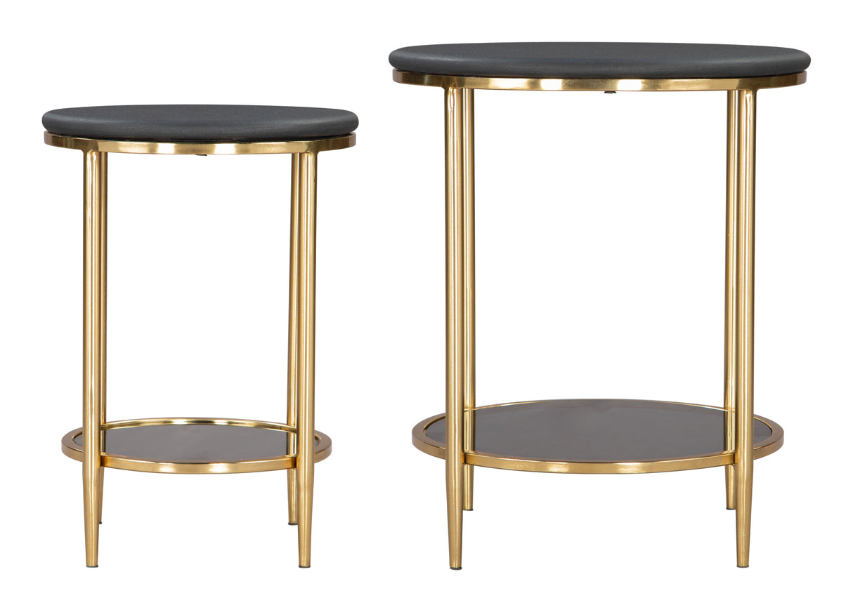 Koper Black Coffee Table Set (2-Piece) by Zuomod at Eve Furniture