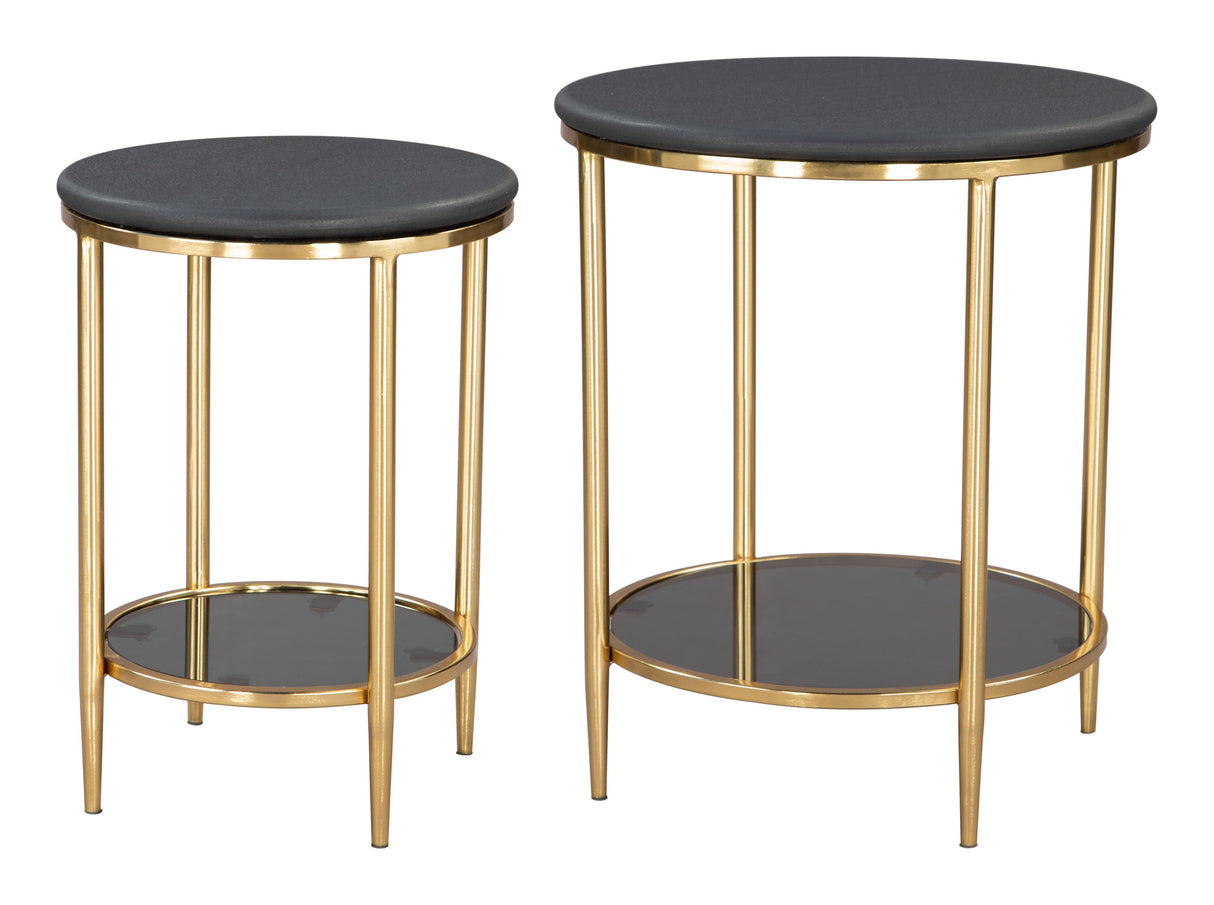 Koper Black Coffee Table Set (2-Piece) by Zuomod at Eve Furniture