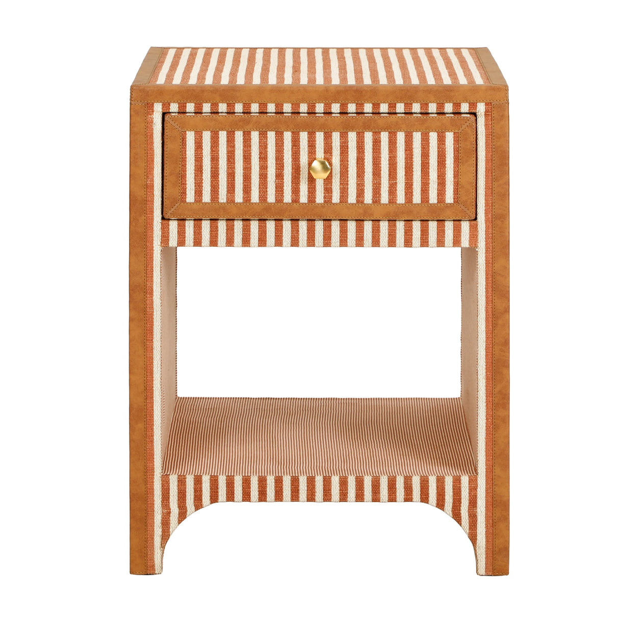 Kora 18" Cotton Jute 1-Drawer Designer Nightstand by TOV Furniture at Eve Furniture