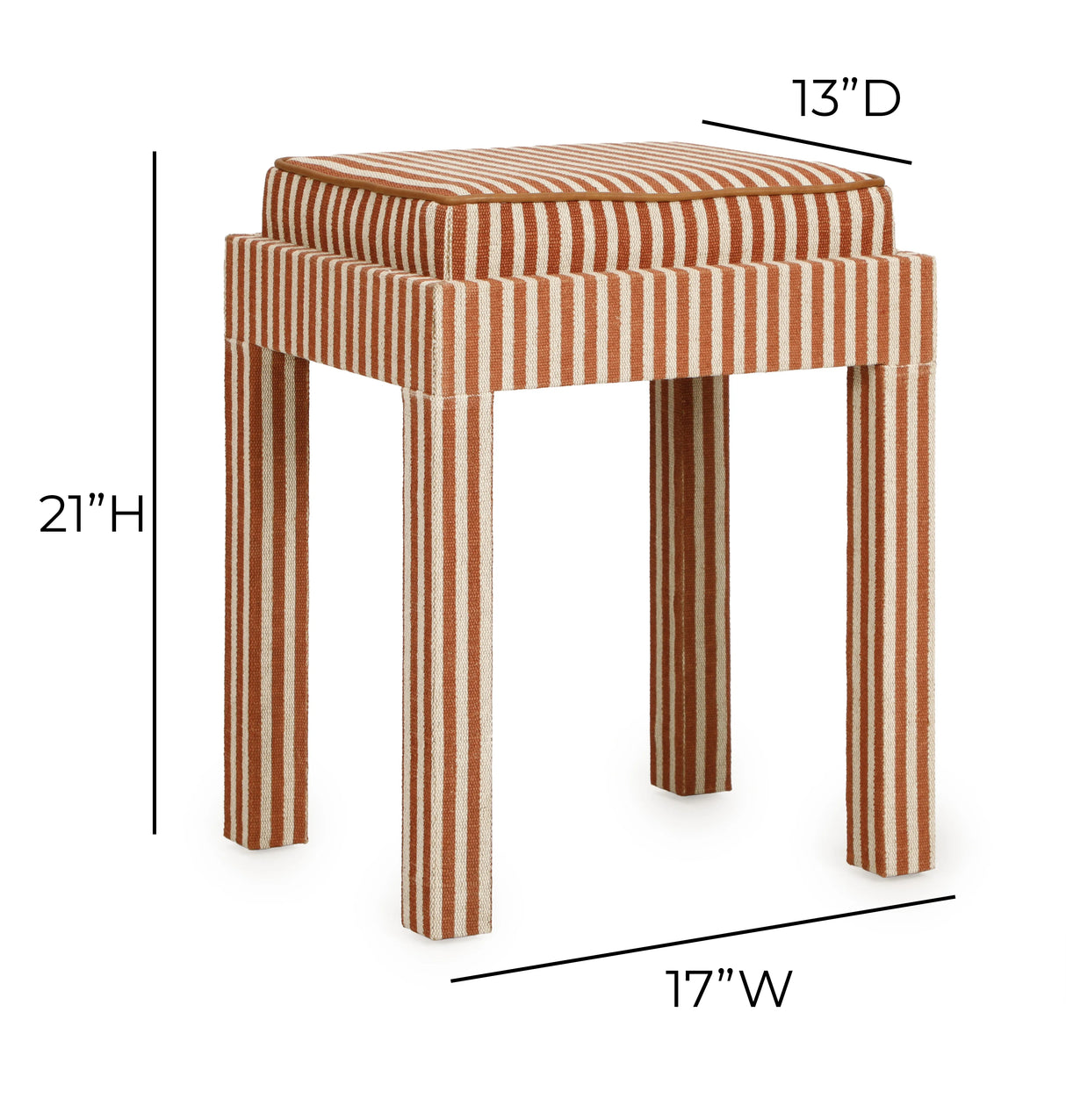 Kora Cotton Jute Designer Stool by TOV Furniture at Eve Furniture