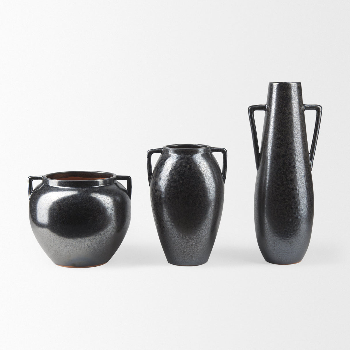 Kora Medium Dark Metallic Double Ear Vase by Mercana at Eve Furniture