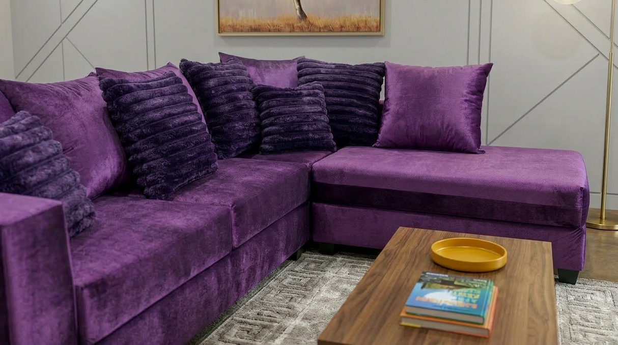 Kora Purple 2-Piece RAF Sectional by New Era Innovations at Eve Furniture