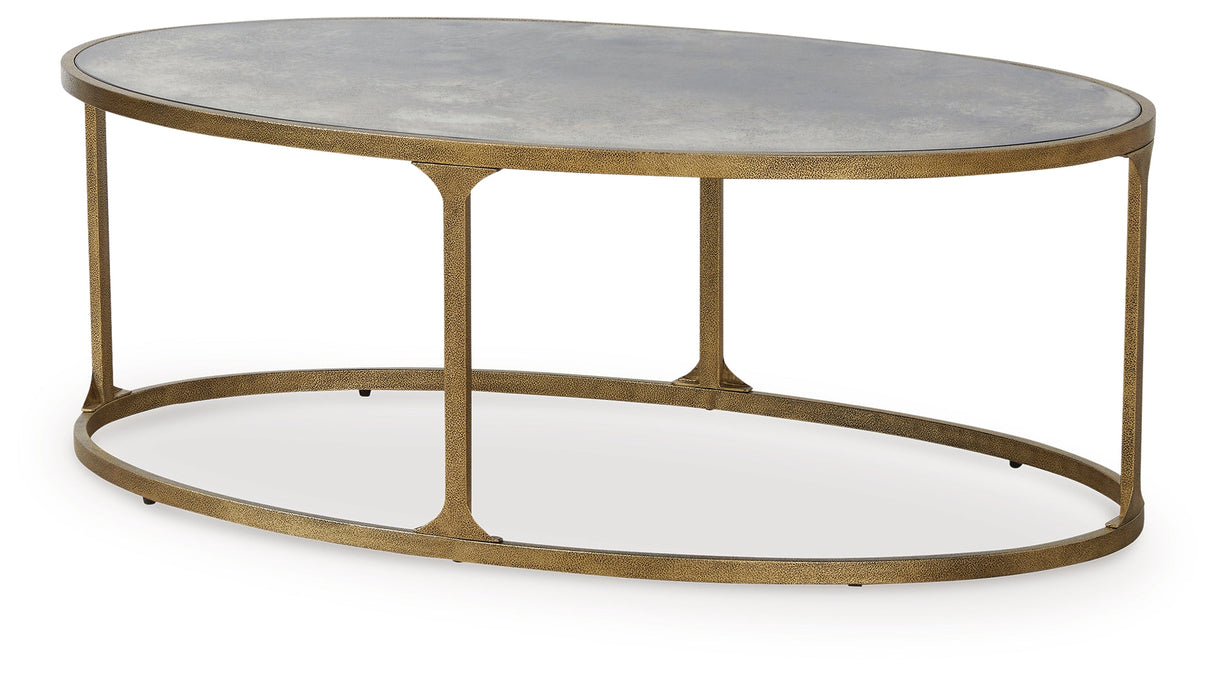 Korajane Antique Gold Coffee Table by Ashley at Eve Furniture
