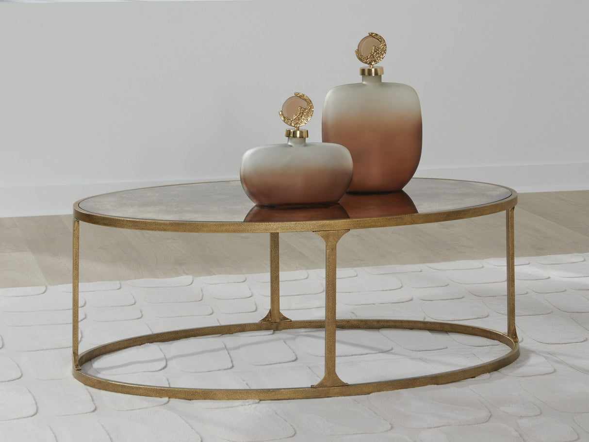 Korajane Antique Gold Coffee Table by Ashley at Eve Furniture