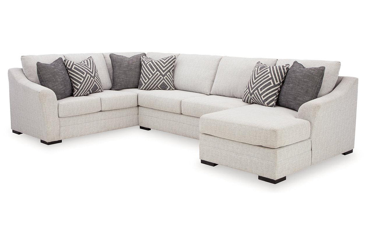 Koralynn Stone 3-Piece Right Arm Facing Chaise Sectional by Ashley at Eve Furniture