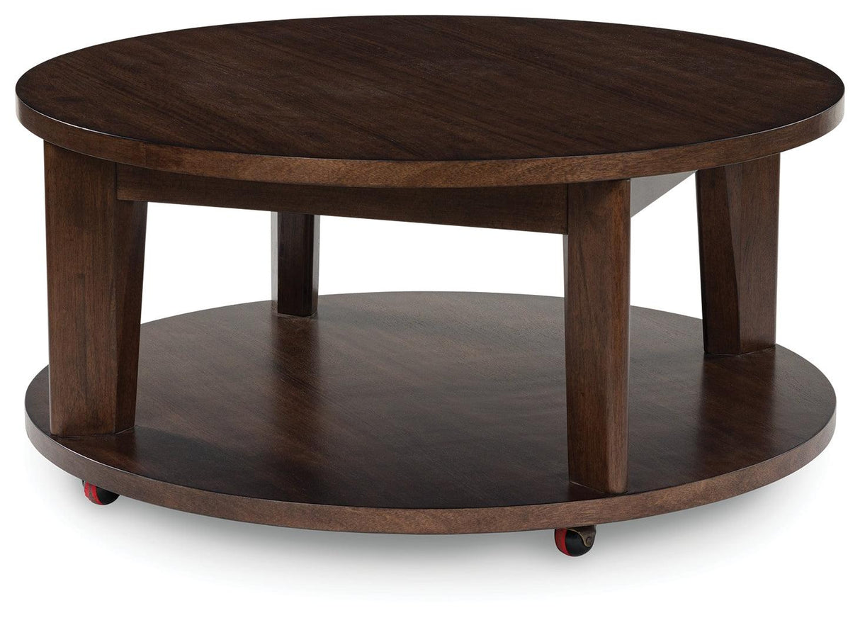 Korestone 2 Dark Brown Coffee Table by Ashley at Eve Furniture