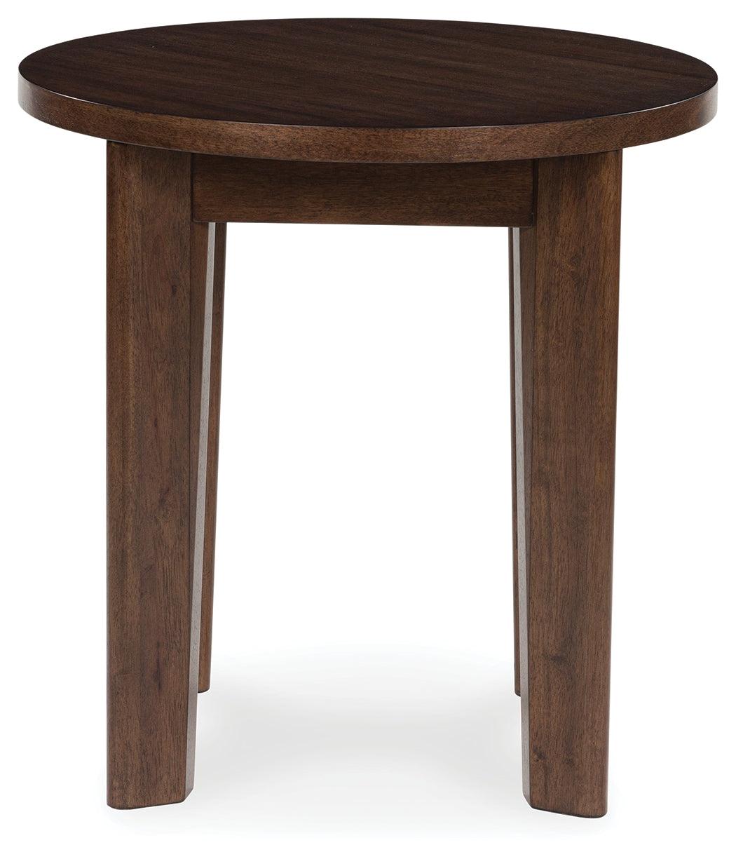 Korestone 2 Dark Brown End Table by Ashley at Eve Furniture