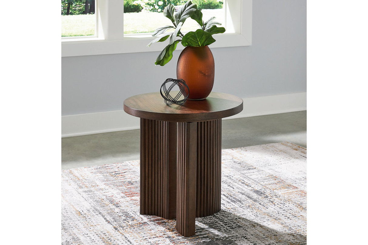 Korestone Coffee Table and 2 End Tables by Ashley at Eve Furniture