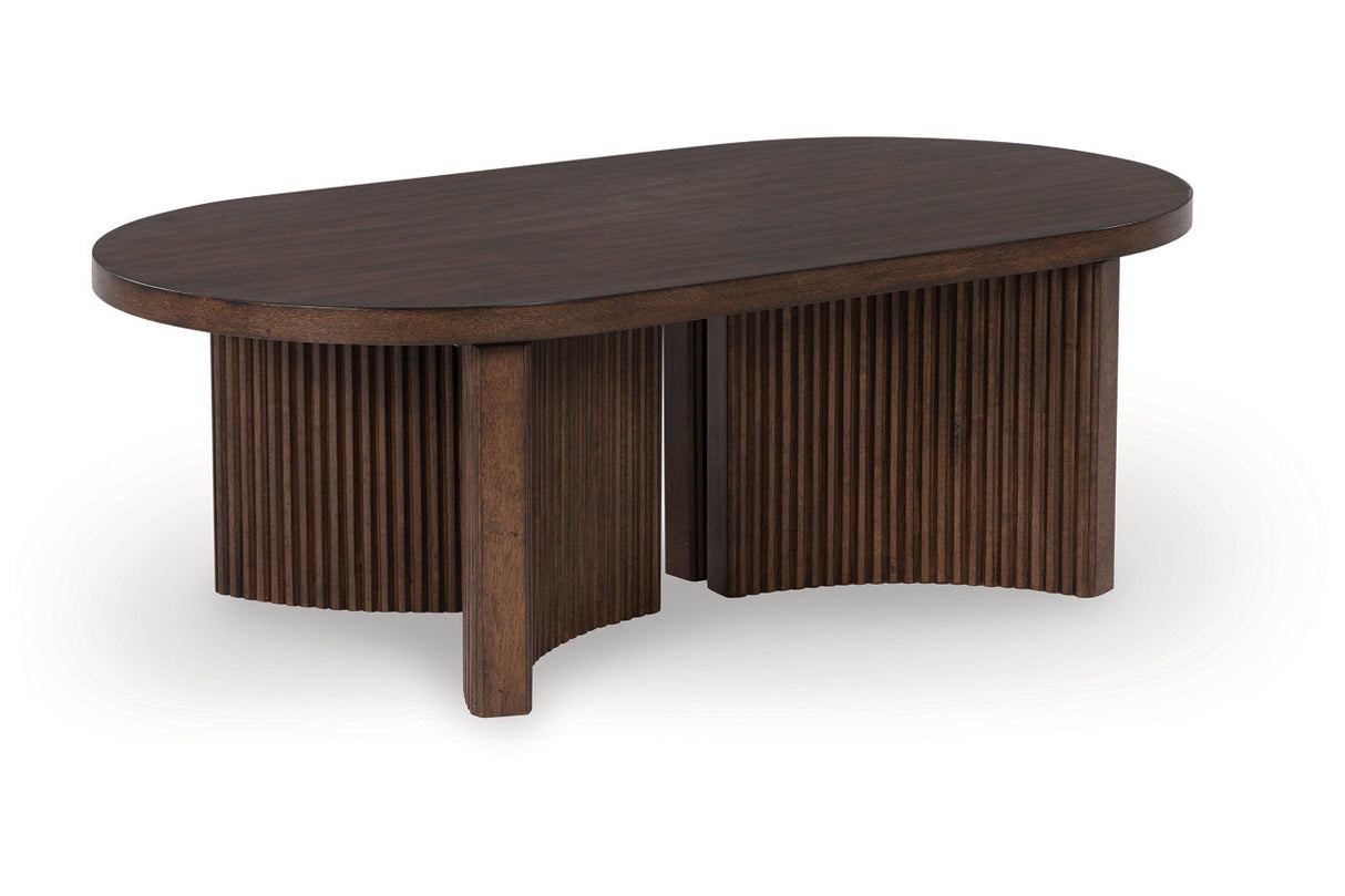 Korestone Coffee Table and 2 End Tables by Ashley at Eve Furniture