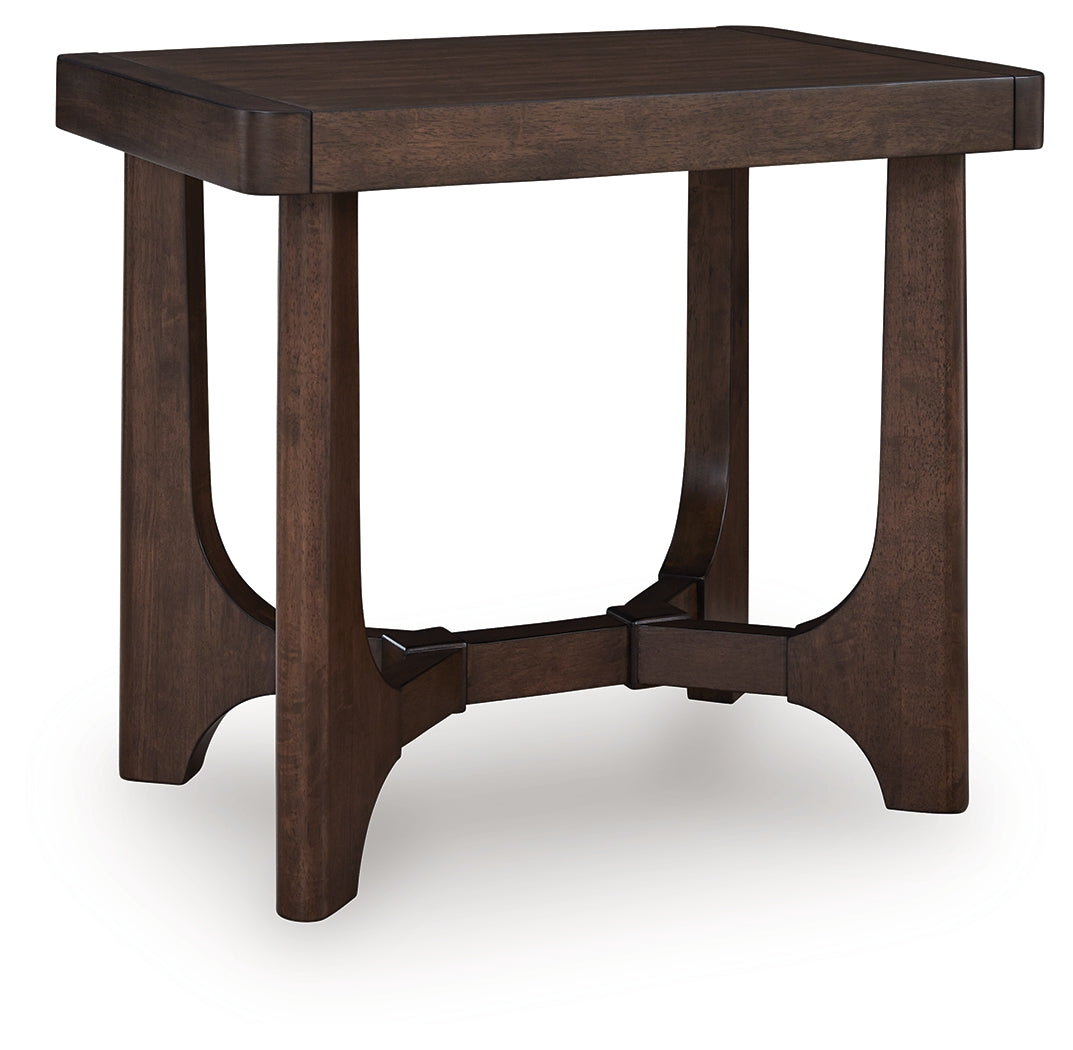 Korestone Dark Brown End Table by Ashley at Eve Furniture