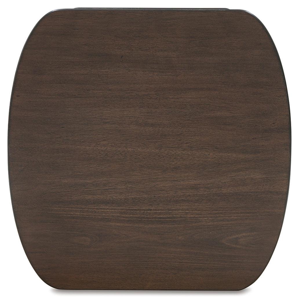 Korestone Dark Brown End Table by Ashley at Eve Furniture