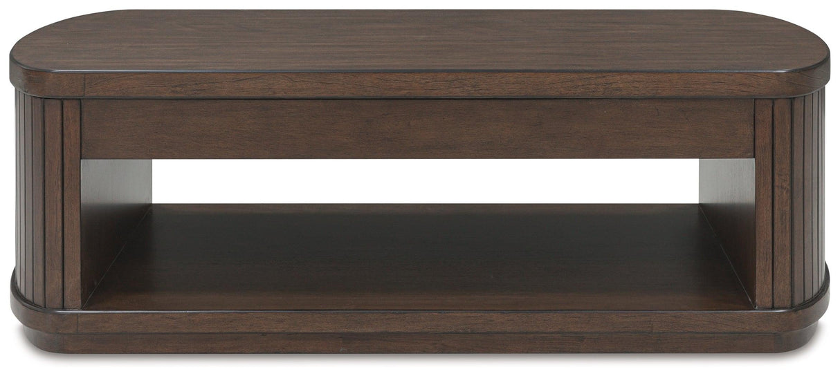 Korestone Dark Brown Lift-Top Coffee Table by Ashley at Eve Furniture