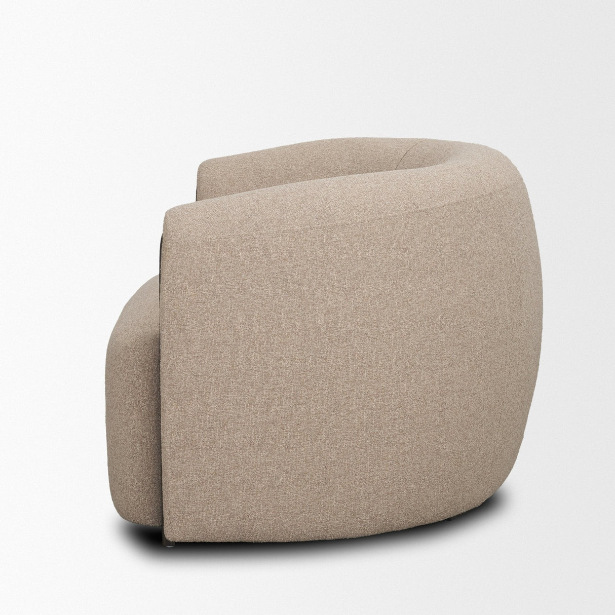 Kornelia Textured Mushroom Fabric Barrel Accent Chair by Mercana at Eve Furniture