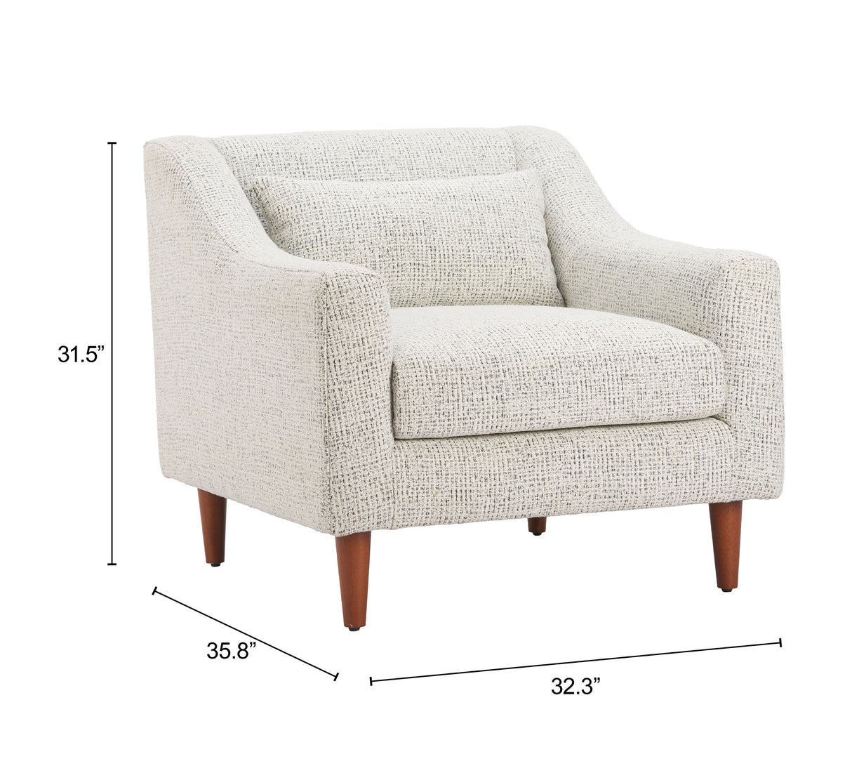 Koseli Pewter Gray Armchair by Zuomod at Eve Furniture