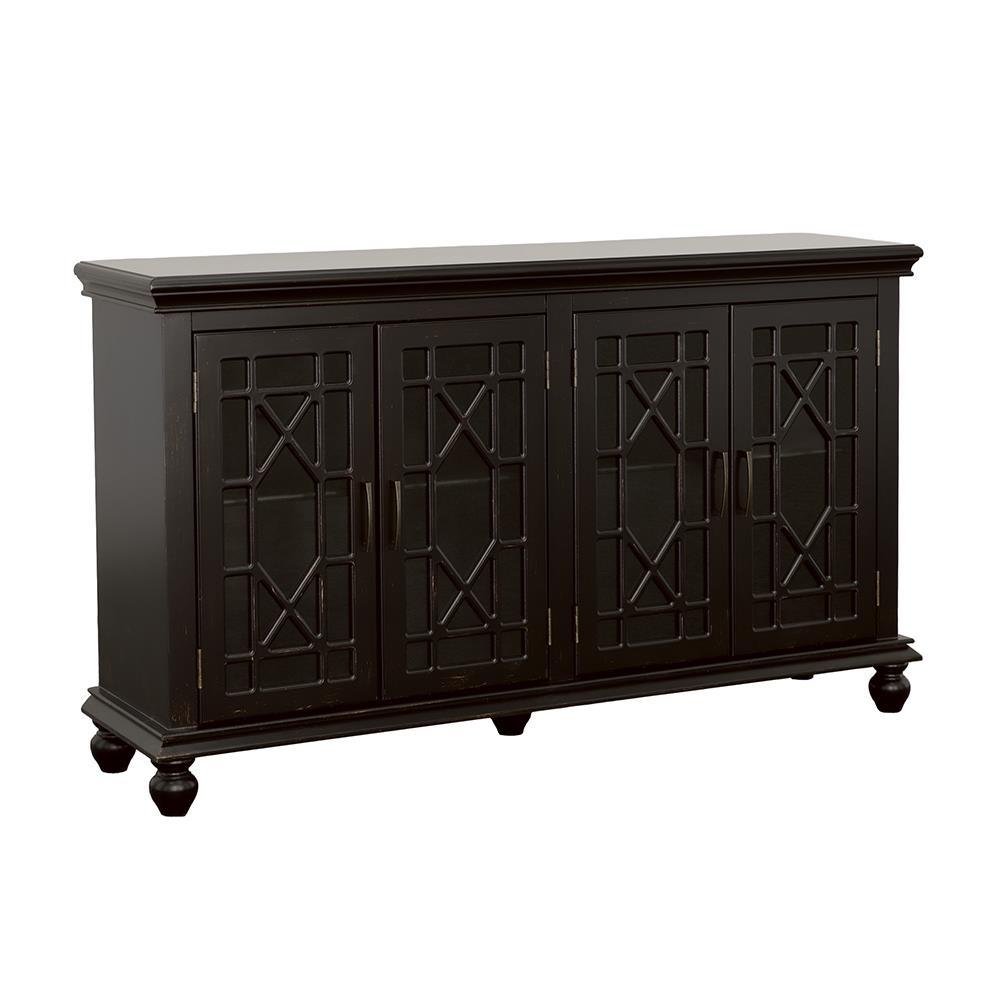 Kovu Black 4-Door Accent Cabinet by Coaster at Eve Furniture