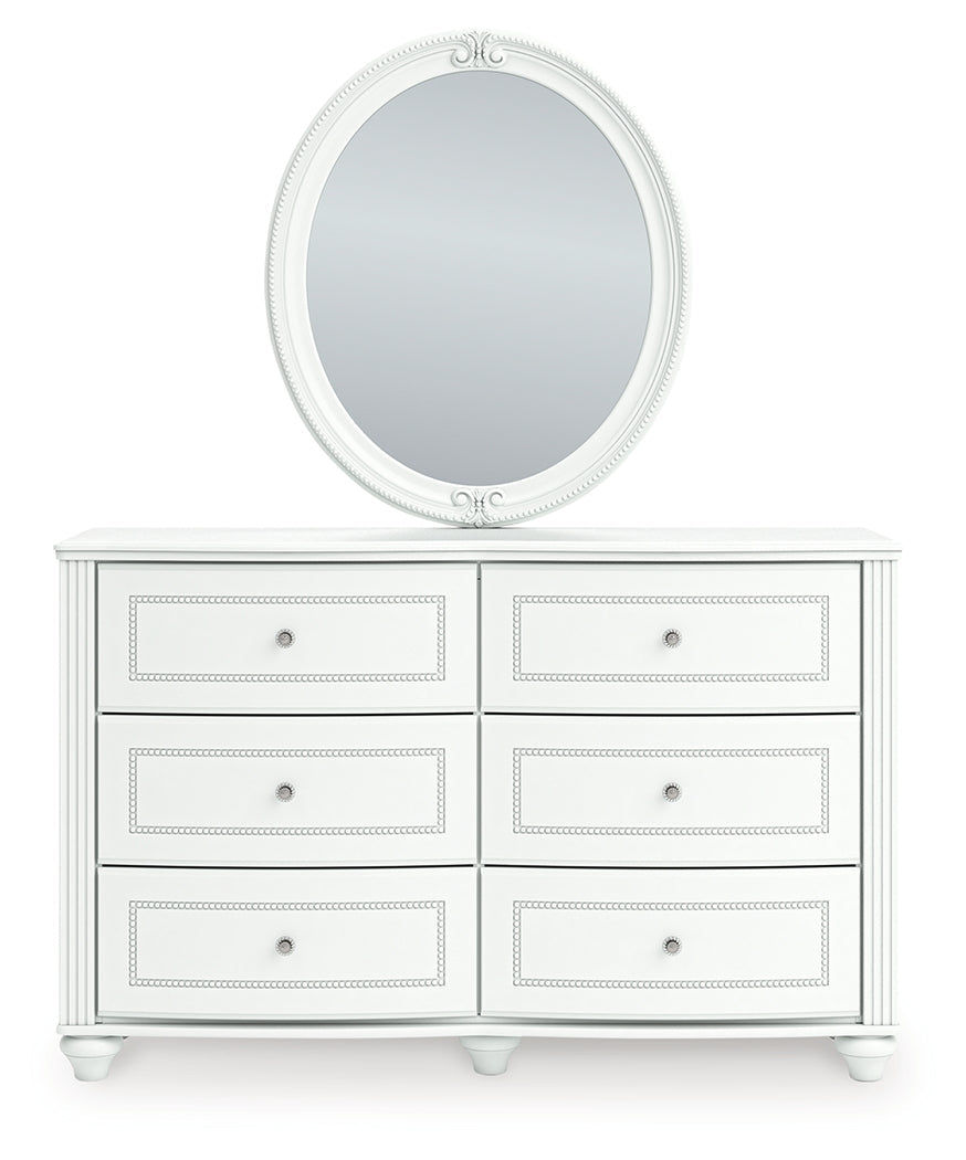 Kozlani White Dresser and Mirror by Ashley at Eve Furniture