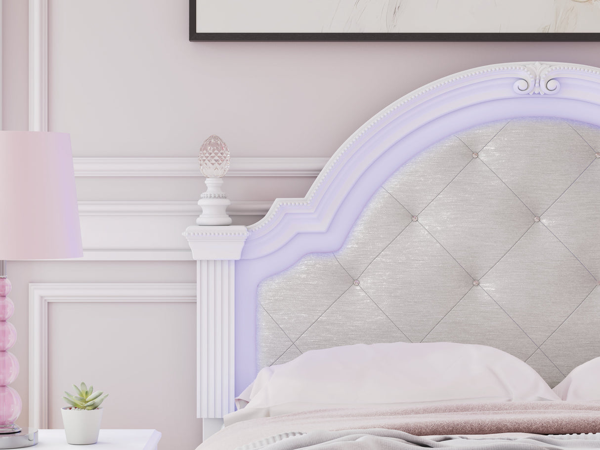Kozlani White Full Upholstered Panel Bed by Ashley at Eve Furniture