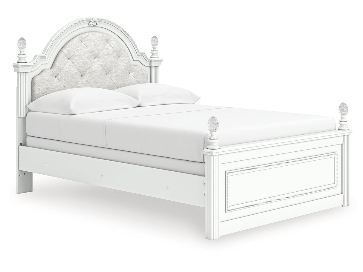 Kozlani White Full Upholstered Panel Bed by Ashley at Eve Furniture