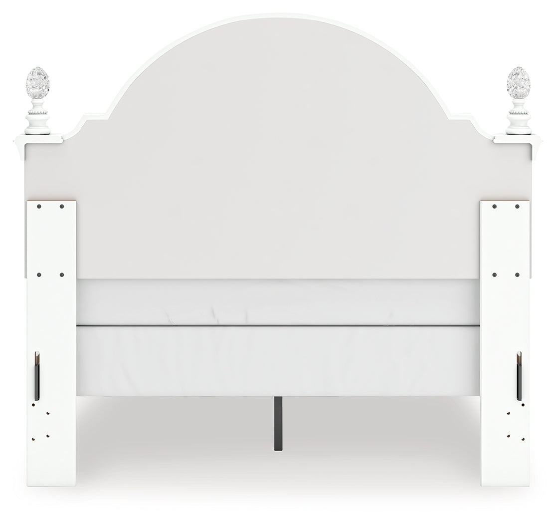 Kozlani White Full Upholstered Panel Bed, Dresser and Mirror by Ashley at Eve Furniture