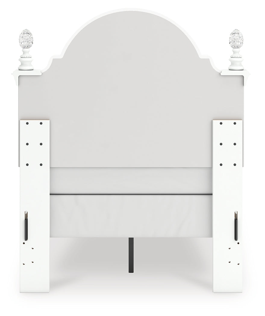 Kozlani White Twin Upholstered Panel Bed by Ashley at Eve Furniture