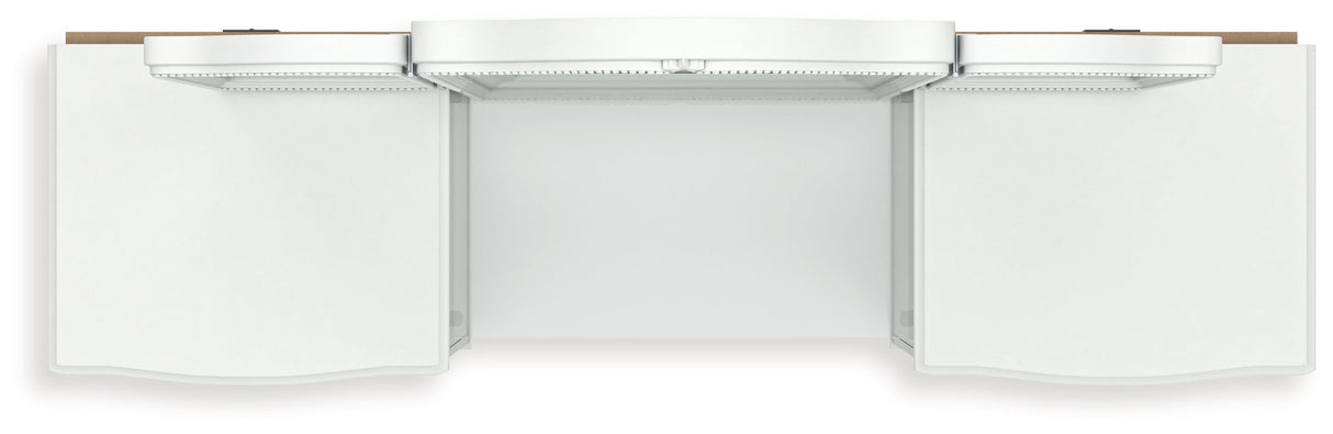 Kozlani White Vanity, Mirror and Stool by Ashley at Eve Furniture