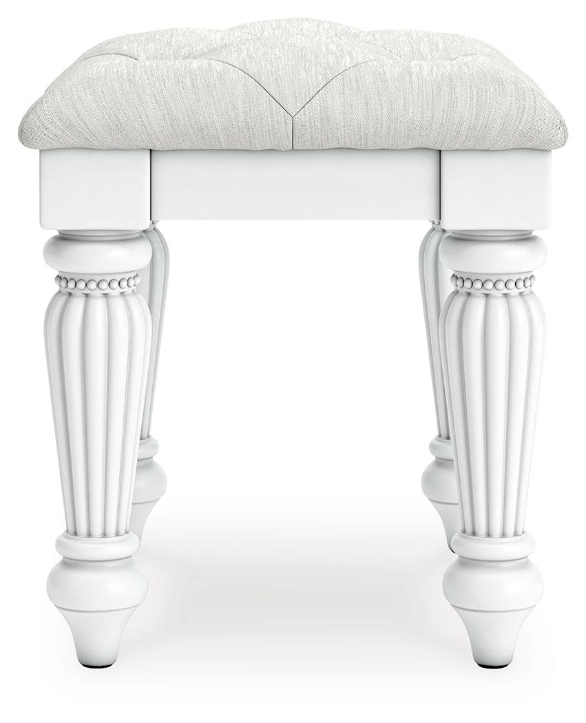 Kozlani White Vanity, Mirror and Stool by Ashley at Eve Furniture