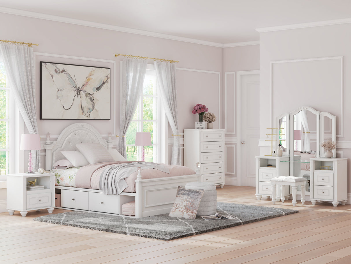 Kozlani White Vanity with Mirror by Ashley at Eve Furniture