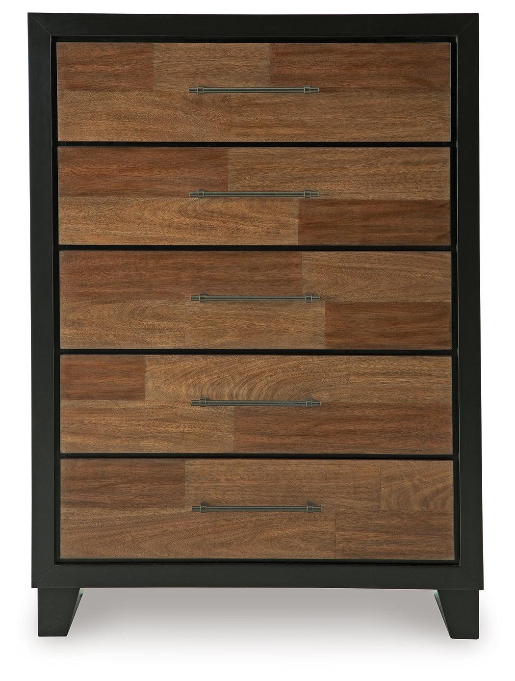 Kraeburn Brown/Black Chest of Drawers by Ashley at Eve Furniture